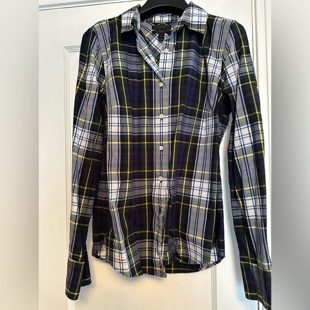 JCrew perfect fit plaid button down shirt